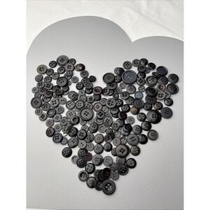 Vintage 4hole Black Button Lot Of Assorted Styles, Early Plastics Crafts 100+
